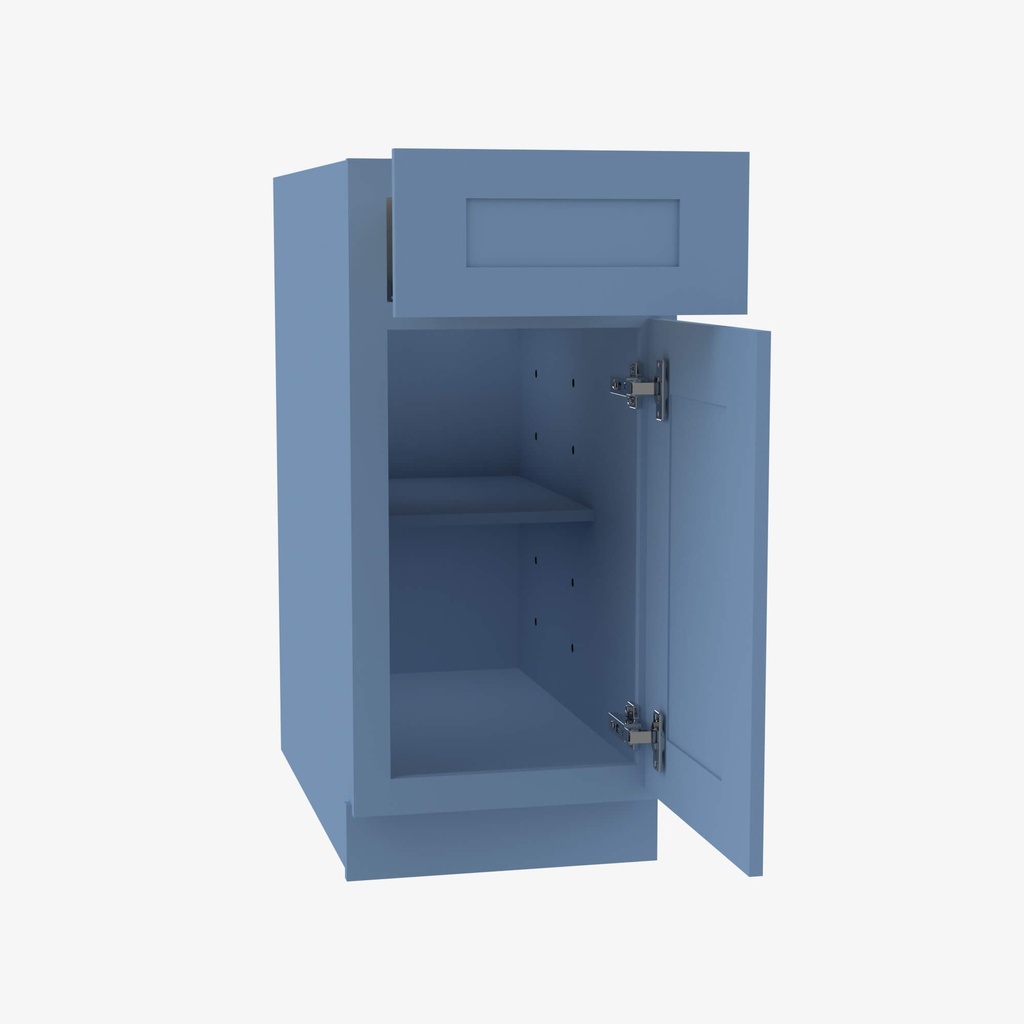 AX-B15 Single Door Base Cabinet | Forevermark Xterra Blue Shaker