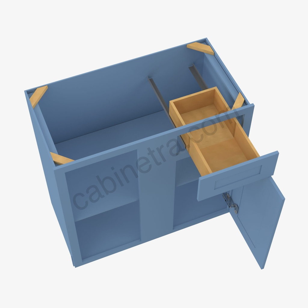 AX-BBLC42/45-39""W Base Blind Corner Cabinet | Forevermark Xterra Blue Shaker