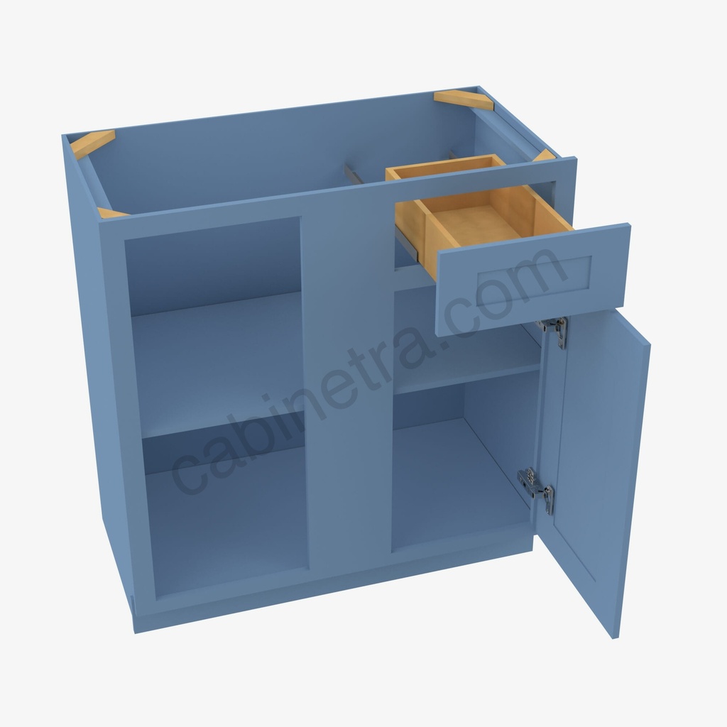 AX-BBLC42/45-39""W Base Blind Corner Cabinet | Forevermark Xterra Blue Shaker