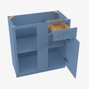 AX-BBLC42/45-39""W Base Blind Corner Cabinet | Forevermark Xterra Blue Shaker