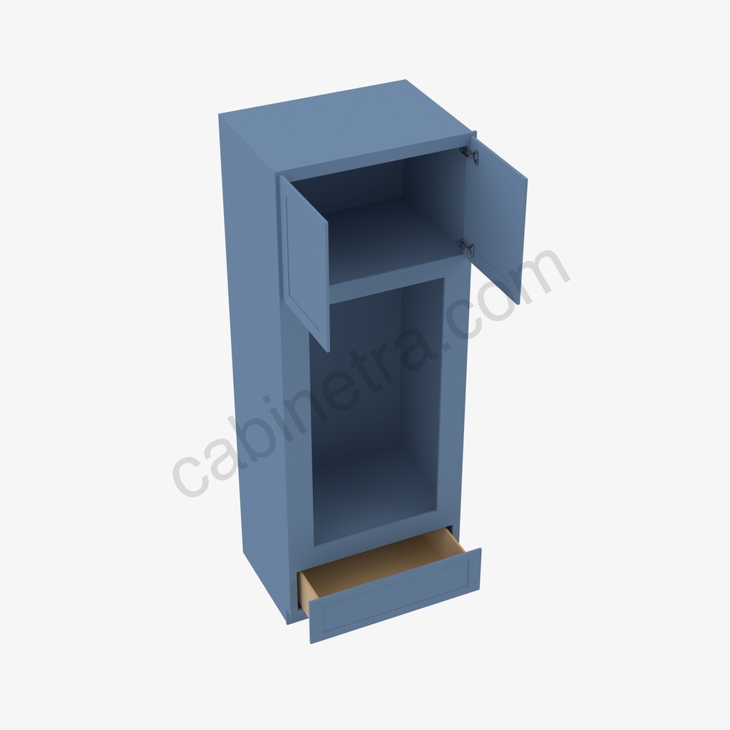 AX-OM3396B Tall Double Oven / Oven Microwave Cabinet | Forevermark Xterra Blue Shaker