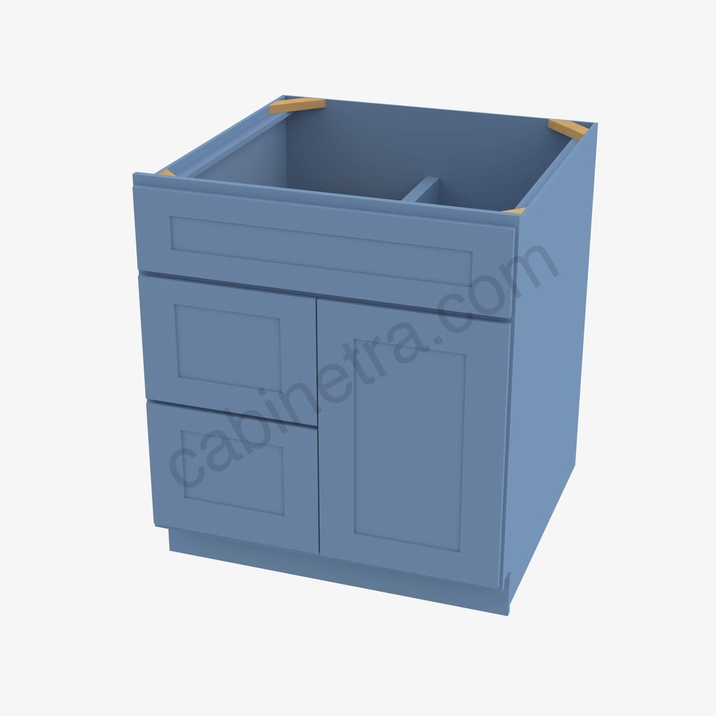AX-S3621BDL-34-1/2"" Sink Base Combo Vanity with Left Drawer | Forevermark Xterra Blue Shaker