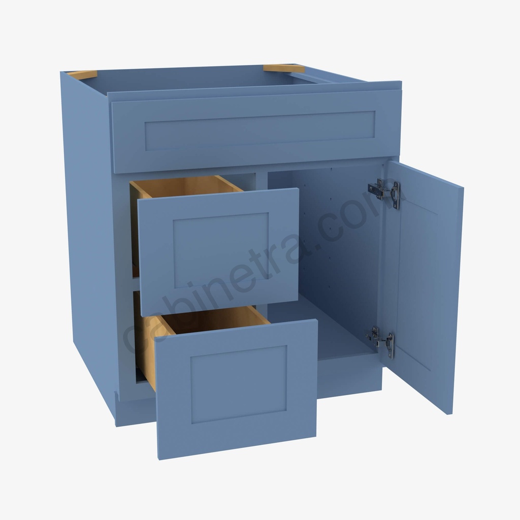 AX-S3621BDL-34-1/2"" Sink Base Combo Vanity with Left Drawer | Forevermark Xterra Blue Shaker