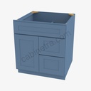 AX-S3621BDR-34-1/2"" Sink Base Combo Vanity with Right Drawer | Forevermark Xterra Blue Shaker