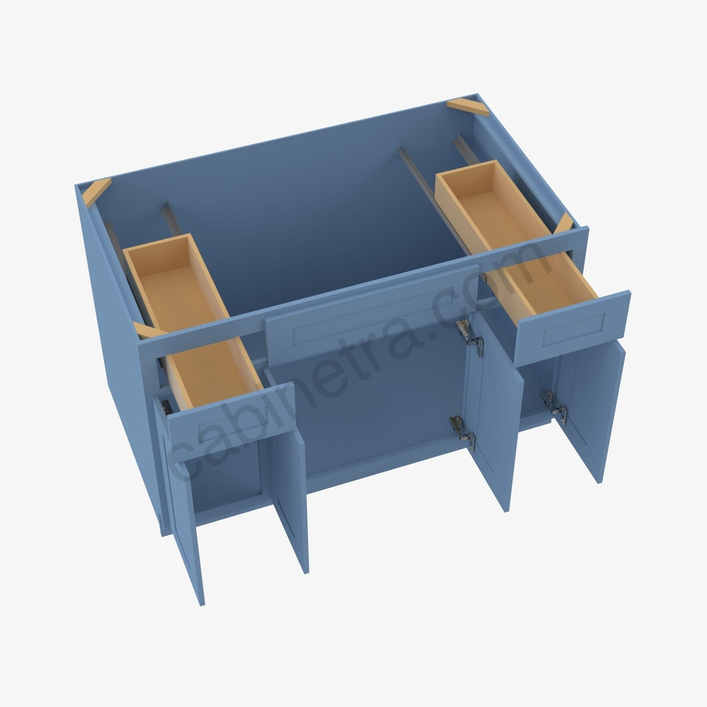 AX-S4821B12D-34-1/2"" Sink Base Combo Vanity with Drawers | Forevermark Xterra Blue Shaker