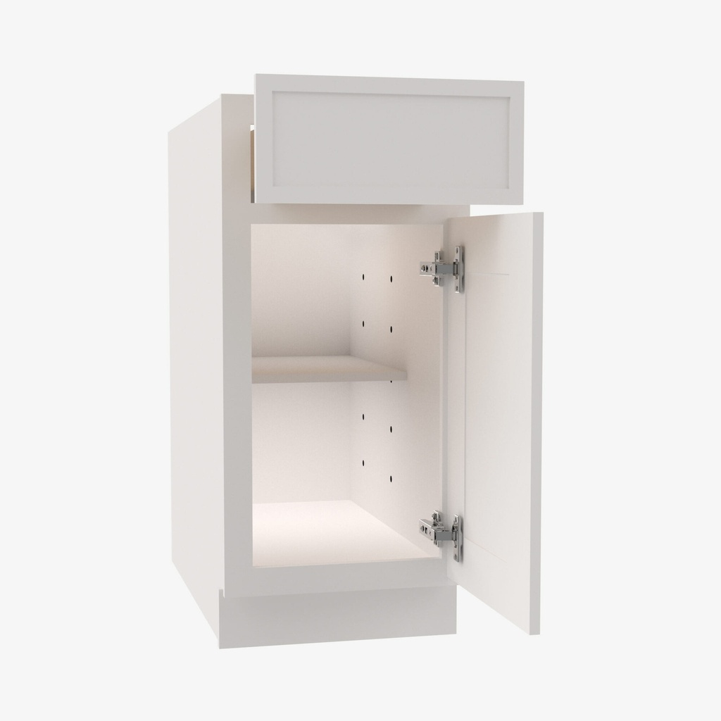 PW-B15 Single Door Base Cabinet | Forevermark Petit White
