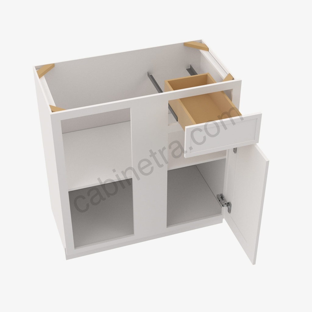PW-BBLC45/48-42""W Base Blind Corner Cabinet | Forevermark Petit White