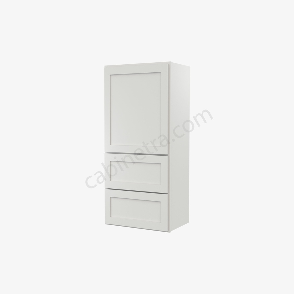 AW-W2D1848 Wall Cabinet With 2 Built-In Drawers | Forevermark Ice White Shaker