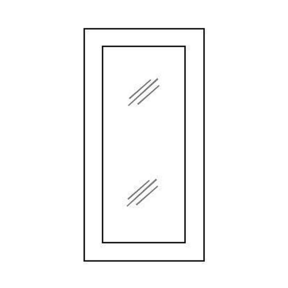 AW-WDC2442GD Wall Glas Door with No Mullion and with Clear Glass | Forevermark Ice White Shaker