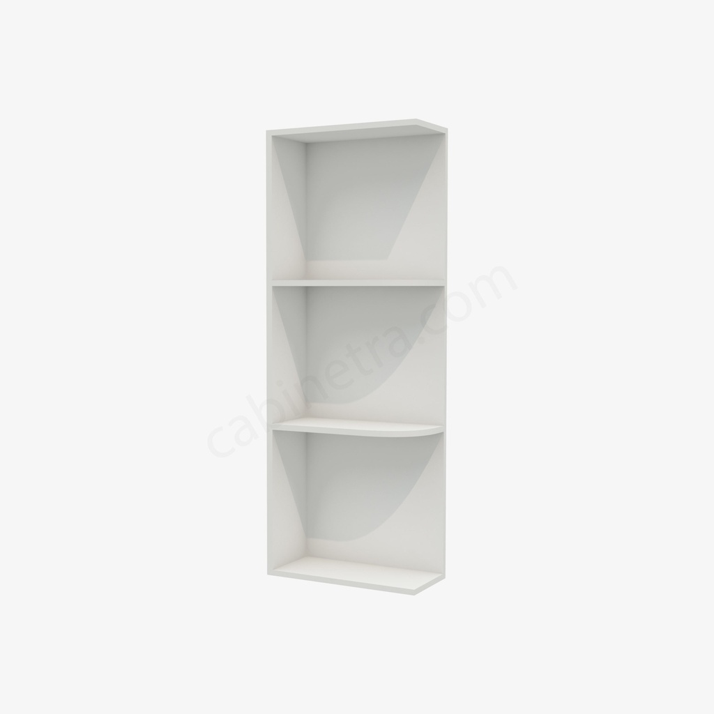 AW-WES530 Wall End Shelf with Open Shelves | Forevermark Ice White Shaker