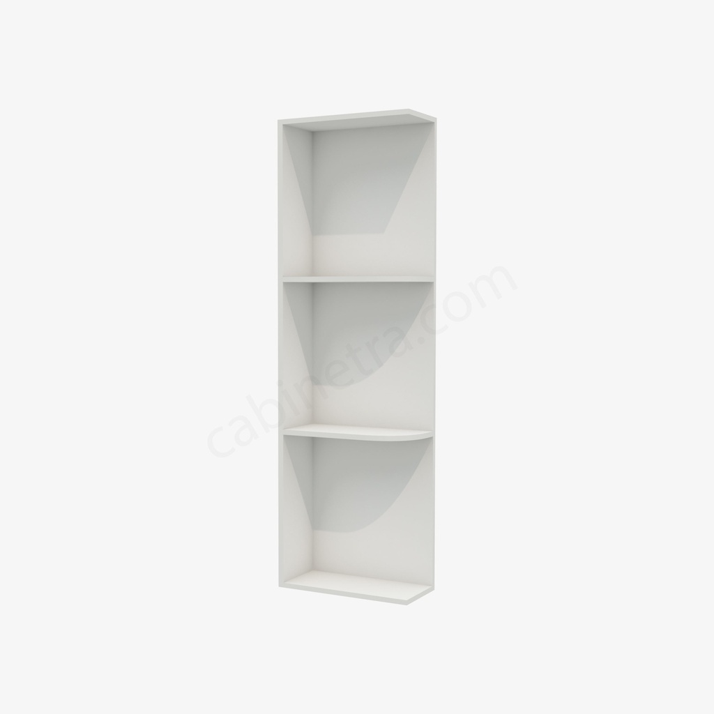 AW-WES536 Wall End Shelf with Open Shelves | Forevermark Ice White Shaker
