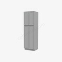 AB-WP2484B Tall Wall Pantry Cabinet with Butt Doors | Forevermark Lait Gray Shaker