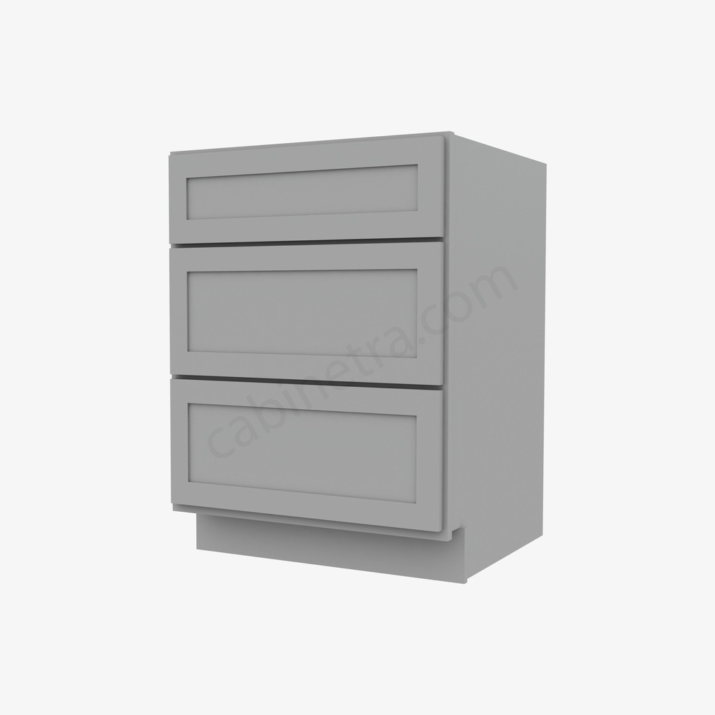 AB-DB24(3) 3 Drawer Pack Base Cabinet | Forevermark Lait Gray Shaker