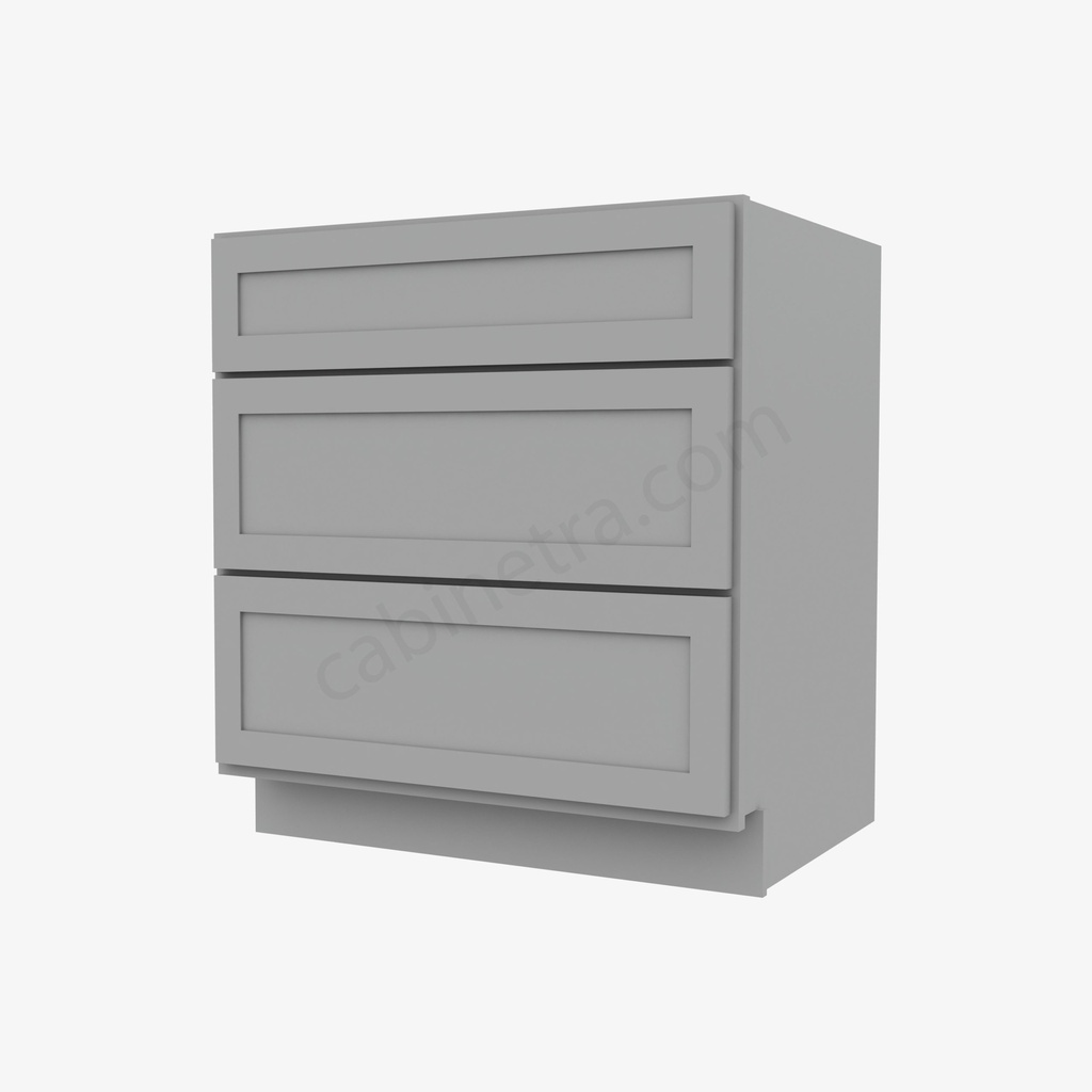 AB-DB30(3) 3 Drawer Pack Base Cabinet | Forevermark Lait Gray Shaker