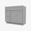 AB-S3621BDL-34-1/2"" Sink Base Combo Vanity with Left Drawer | Forevermark Lait Gray Shaker