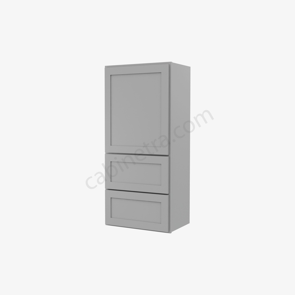 AB-W2D1848 Wall Cabinet With 2 Built-In Drawers | Forevermark Lait Gray Shaker