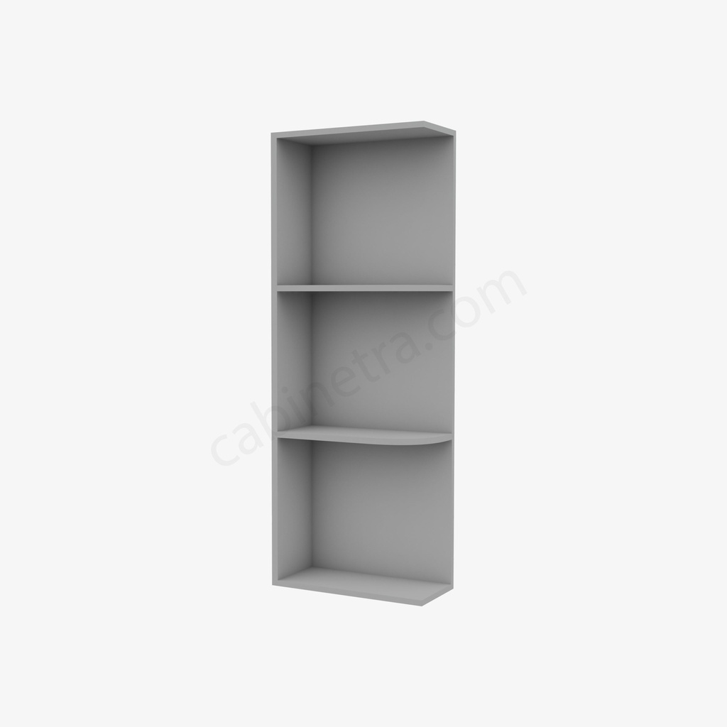 AB-WES530 Wall End Shelf with Open Shelves | Forevermark Lait Gray Shaker