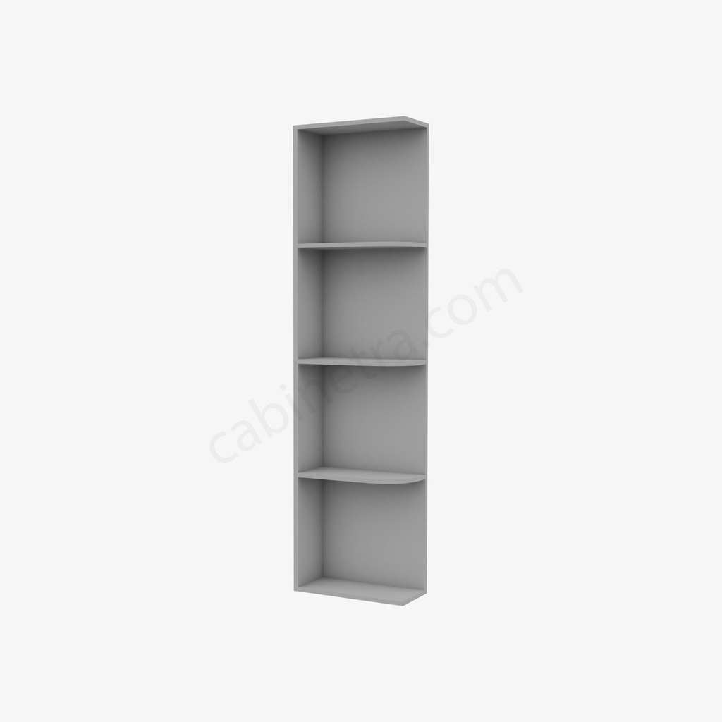 AB-WES542 Wall End Shelf with Open Shelves | Forevermark Lait Gray Shaker