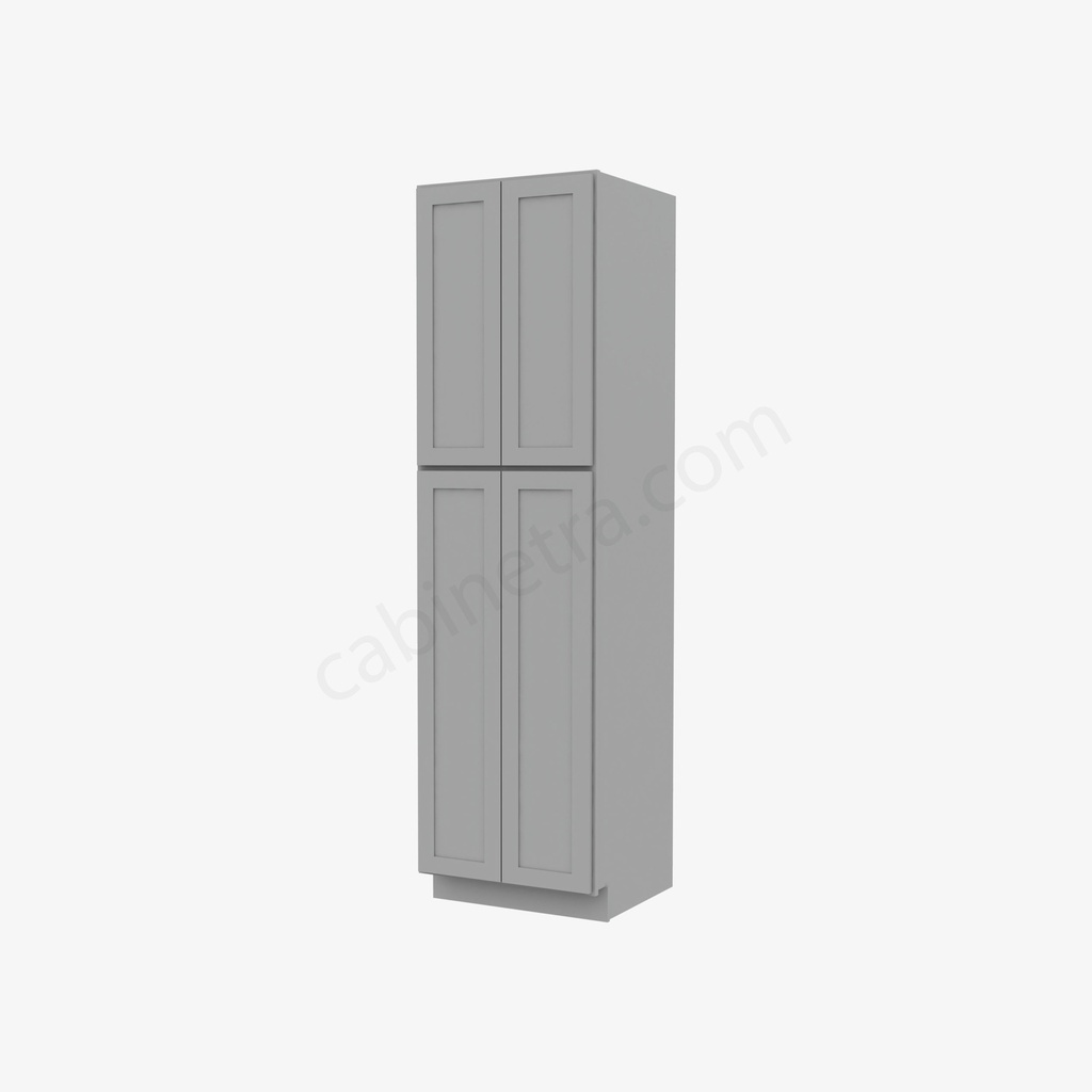 AB-WP2490B Tall Wall Pantry Cabinet with Butt Doors | Forevermark Lait Gray Shaker