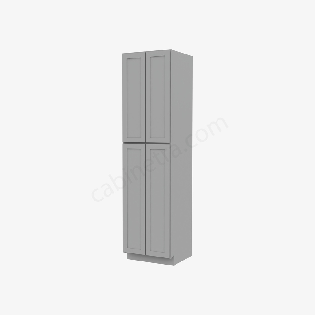 AB-WP2496B Tall Wall Pantry Cabinet with Butt Doors | Forevermark Lait Gray Shaker