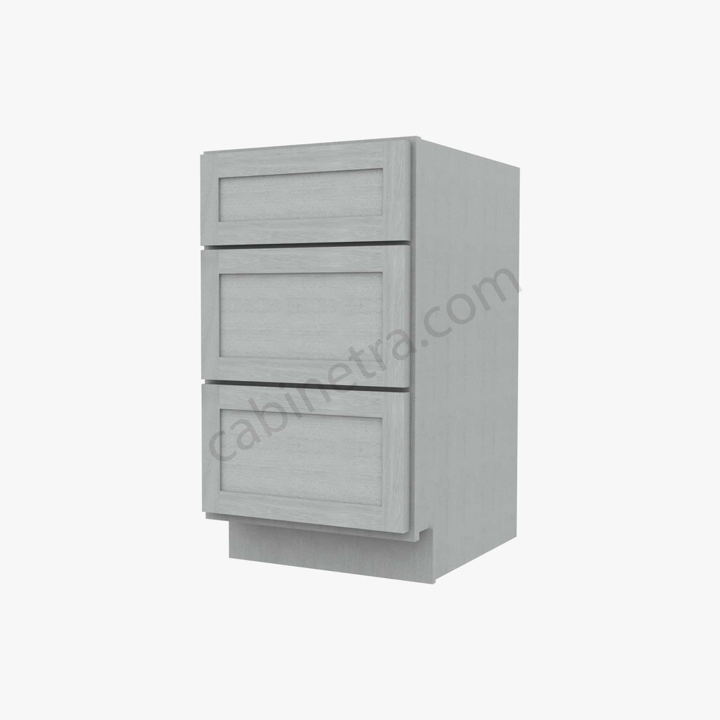 AN-DB18(3) 3 Drawer Pack Base Cabinet | Forevermark Nova Light Grey Shaker