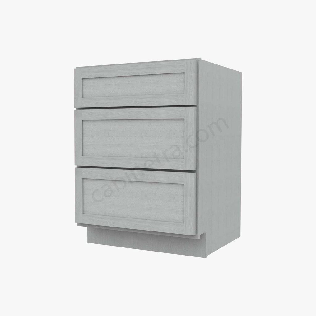 AN-DB24(3) 3 Drawer Pack Base Cabinet | Forevermark Nova Light Grey Shaker