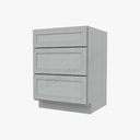 AN-DB24(3) 3 Drawer Pack Base Cabinet | Forevermark Nova Light Grey Shaker