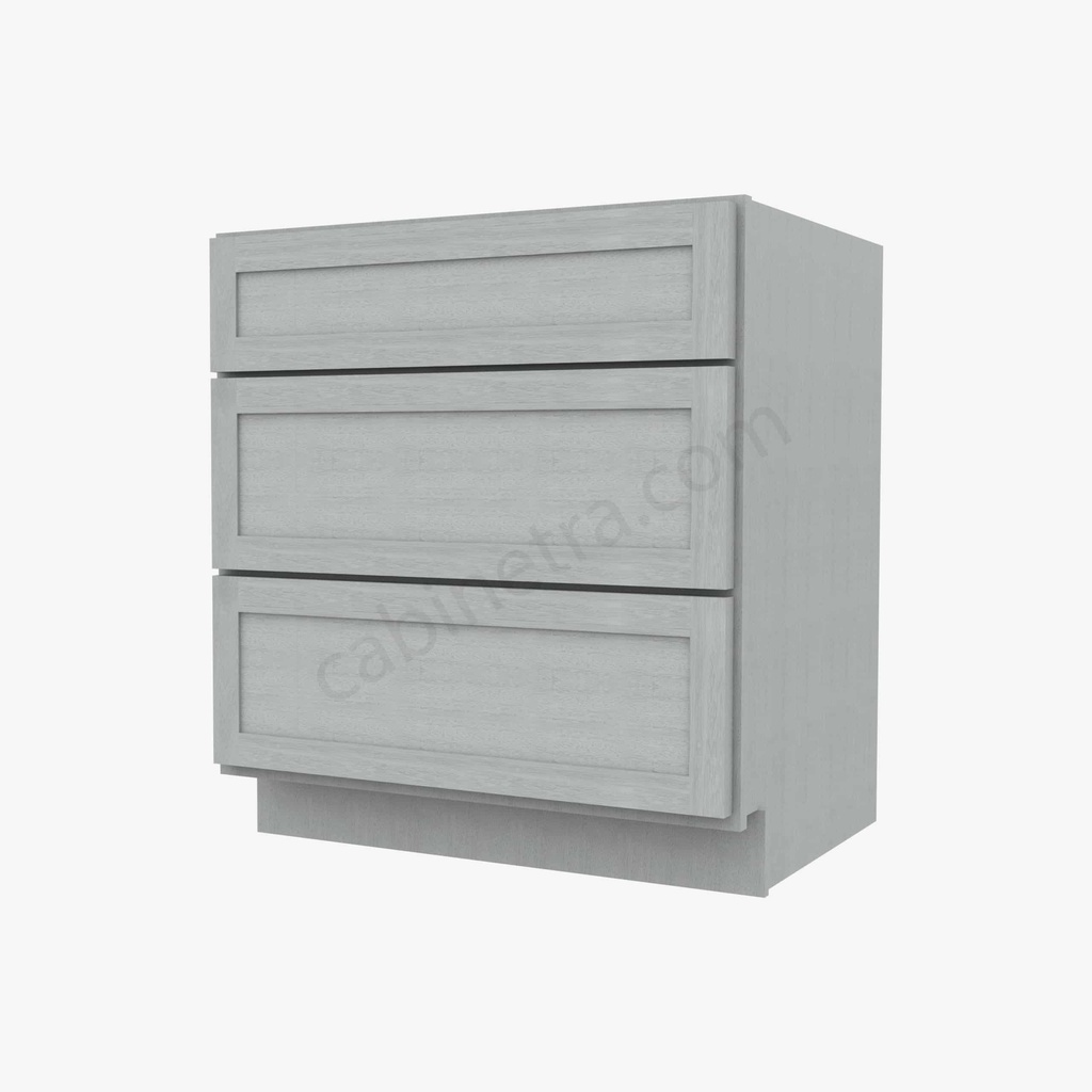 AN-DB30(3) 3 Drawer Pack Base Cabinet | Forevermark Nova Light Grey Shaker
