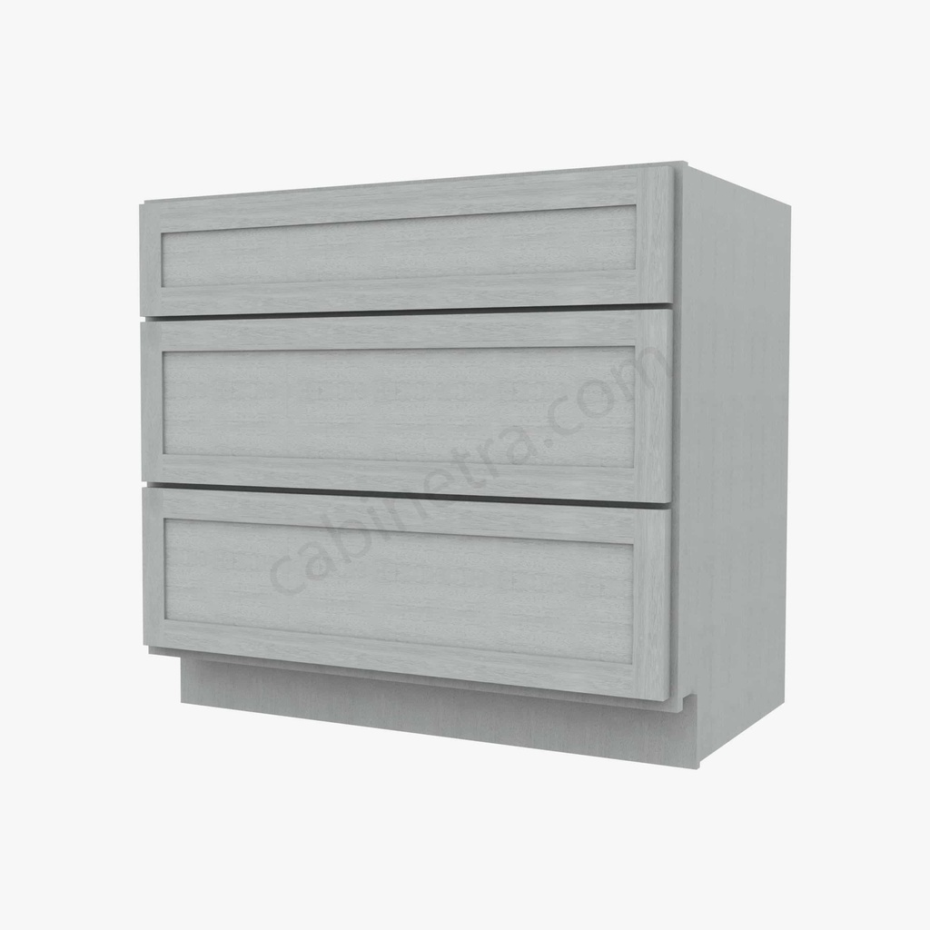 AN-DB36(3) 3 Drawer Pack Base Cabinet | Forevermark Nova Light Grey Shaker