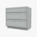 AN-DB36(3) 3 Drawer Pack Base Cabinet | Forevermark Nova Light Grey Shaker