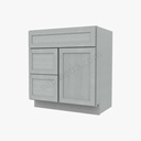 AN-S3021DL-34-1/2"" Combo Vanity with Left Drawer | Forevermark Nova Light Grey Shaker