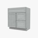 AN-S3021DR-34-1/2"" Combo Vanity with Right Drawer | Forevermark Nova Light Grey Shaker