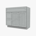 AN-S3621BDL-34-1/2"" Sink Base Combo Vanity with Left Drawer | Forevermark Nova Light Grey Shaker