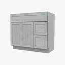 AN-S3621BDR-34-1/2"" Sink Base Combo Vanity with Right Drawer | Forevermark Nova Light Grey Shaker