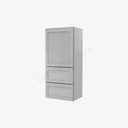 AN-W2D1848 Wall Cabinet With 2 Built-In Drawers | Forevermark Nova Light Grey Shaker