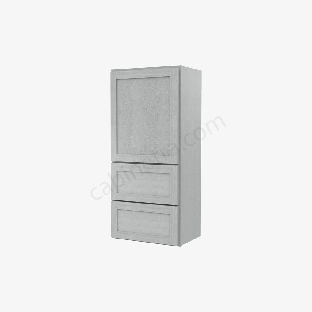 AN-W2D1854 Wall Cabinet With 2 Built-In Drawers | Forevermark Nova Light Grey Shaker