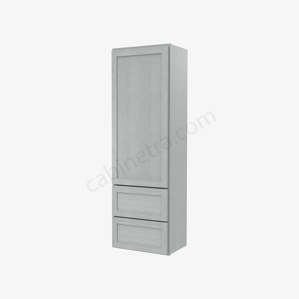 AN-W2D1860 Wall Cabinet With 2 Built-In Drawers | Forevermark Nova Light Grey Shaker