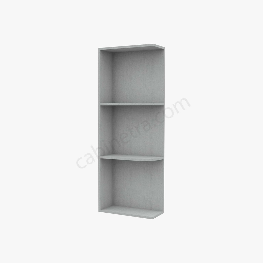 AN-WES530 Wall End Shelf with Open Shelves | Forevermark Nova Light Grey Shaker