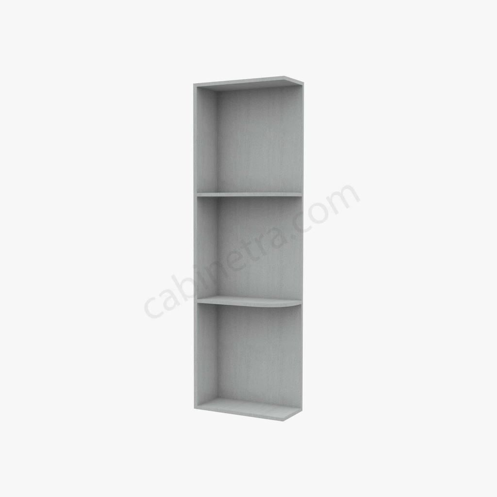 AN-WES536 Wall End Shelf with Open Shelves | Forevermark Nova Light Grey Shaker