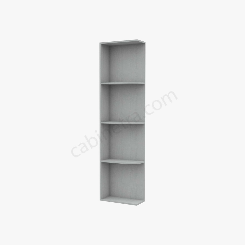 AN-WES542 Wall End Shelf with Open Shelves | Forevermark Nova Light Grey Shaker