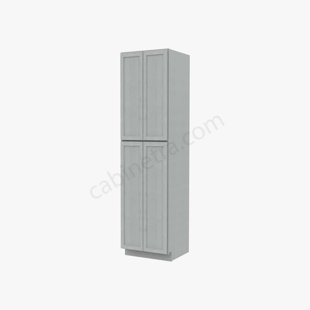 AN-WP2496B Tall Wall Pantry Cabinet with Butt Doors | Forevermark Nova Light Grey Shaker