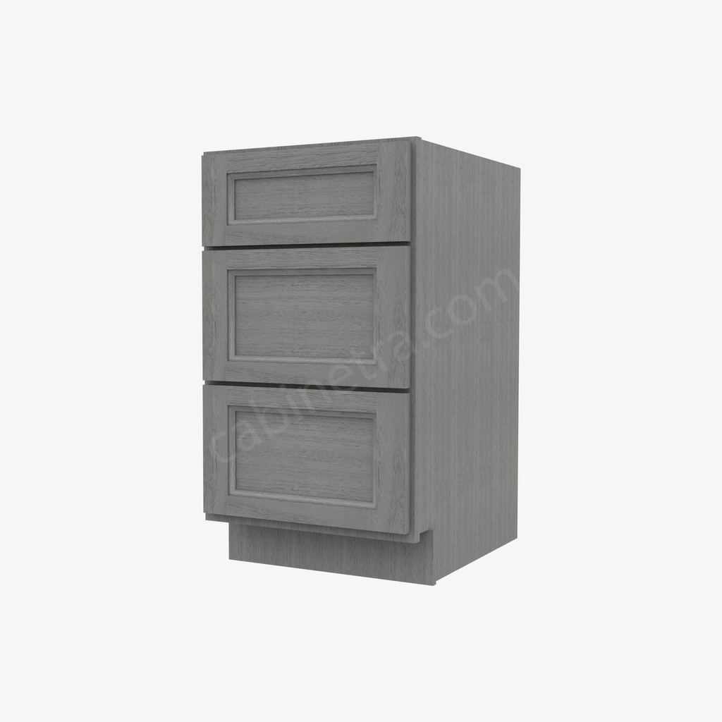 TG-DB18(3) 3 Drawer Pack Base Cabinet | Forevermark Midtown Grey