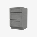TG-DB21(3) 3 Drawer Pack Base Cabinet | Forevermark Midtown Grey