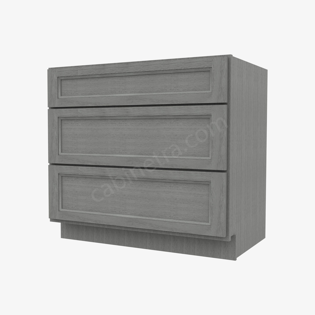 TG-DB36(3) 3 Drawer Pack Base Cabinet | Forevermark Midtown Grey