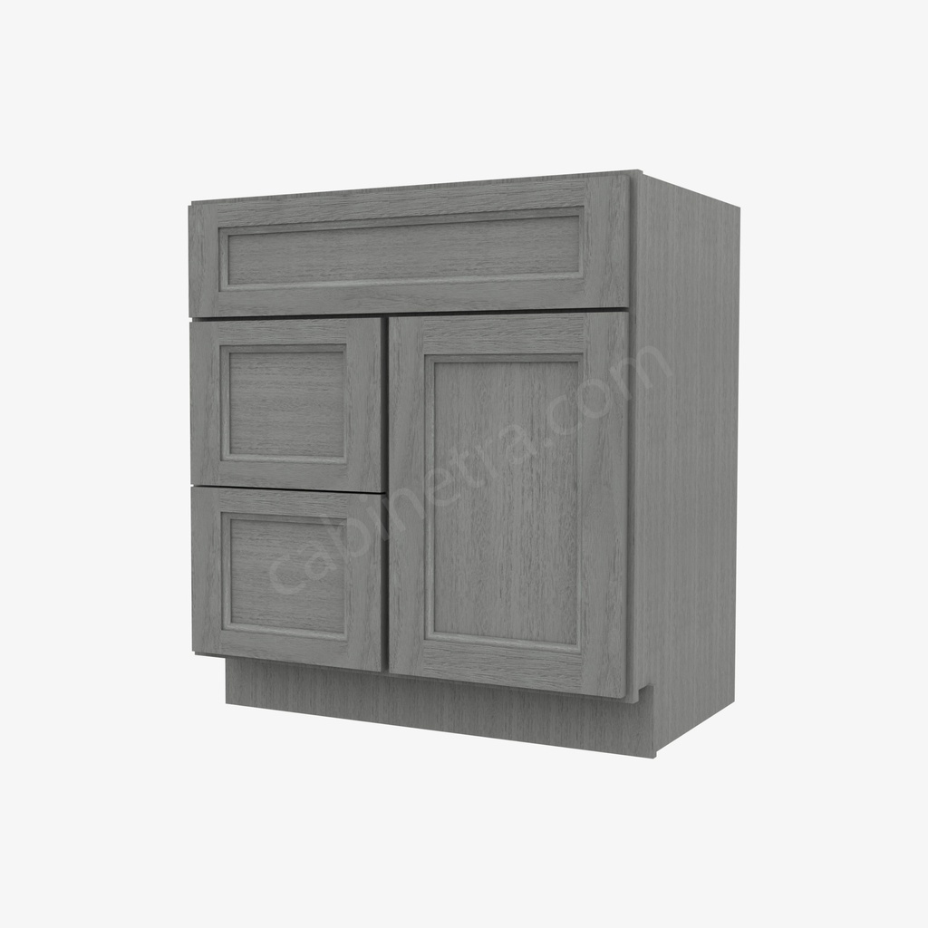 TG-S3021DL-34-1/2"" Combo Vanity with Left Drawer | Forevermark Midtown Grey