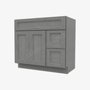 TG-S3621BDR-34-1/2"" Sink Base Combo Vanity with Right Drawer | Forevermark Midtown Grey