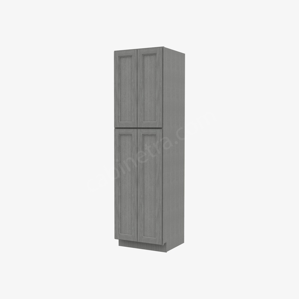 TG-WP2490B Tall Wall Pantry Cabinet with Butt Doors | Forevermark Midtown Grey