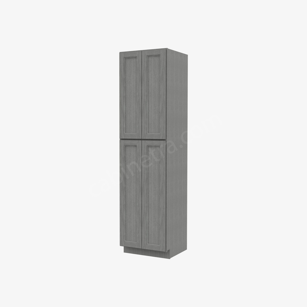 TG-WP2496B Tall Wall Pantry Cabinet with Butt Doors | Forevermark Midtown Grey