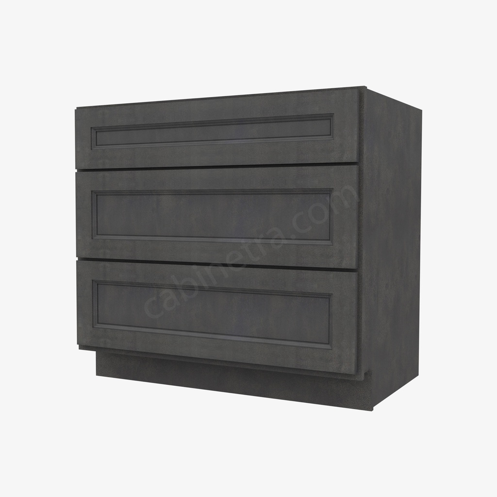 TS-DB36(3) 3 Drawer Pack Base Cabinet | Forevermark Townsquare Grey