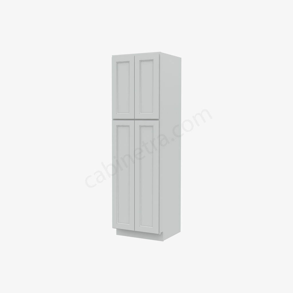 TW-WP2484B Tall Wall Pantry Cabinet with Butt Doors | Forevermark Uptown White